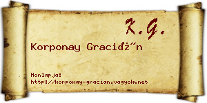 Korponay Gracián névjegykártya